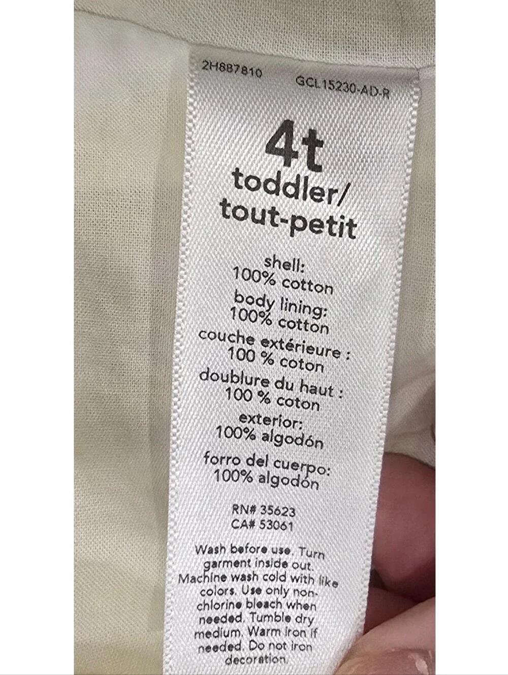 Carter’s Yellow White Gingham Sundress Girls Size 4T Fully Lined Cotton Dress
